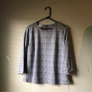 Van Heusen Top Women’s Black & White Blouse Shirt Business Casual Office Large